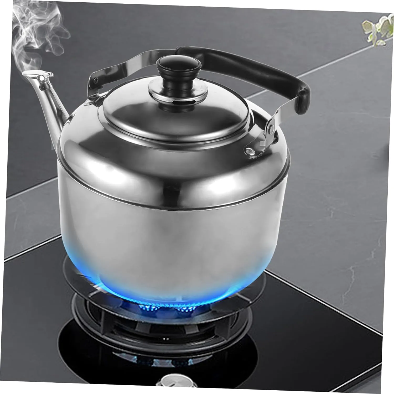 Induction Kettle Stainless Steel Tea Pot Sounding Feature Large Capacity Heat Evenly for Quick Boil (4l) Random Style