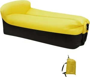 Inflatable Couch for Camping,Inflatable Lounger Air Sofa Chair,Portable Festival Couch for Outdoor, Beach, Hiking, Picnics, Music Festivals (Yellow -Black)