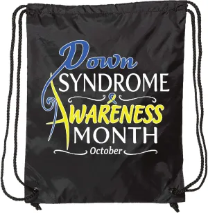 inktastic Down Syndrome Awareness Month- October Drawstring Bag Black 34941