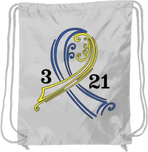 inktastic Down Syndrome Ribbon 3 21 Drawstring Bag White 34a16