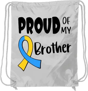 inktastic Proud Of My Brother Down Syndrome Awareness Drawstring Bag White 3a571