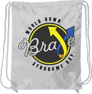 inktastic World Down Syndrome Day Brave Drawstring Bag White 34996