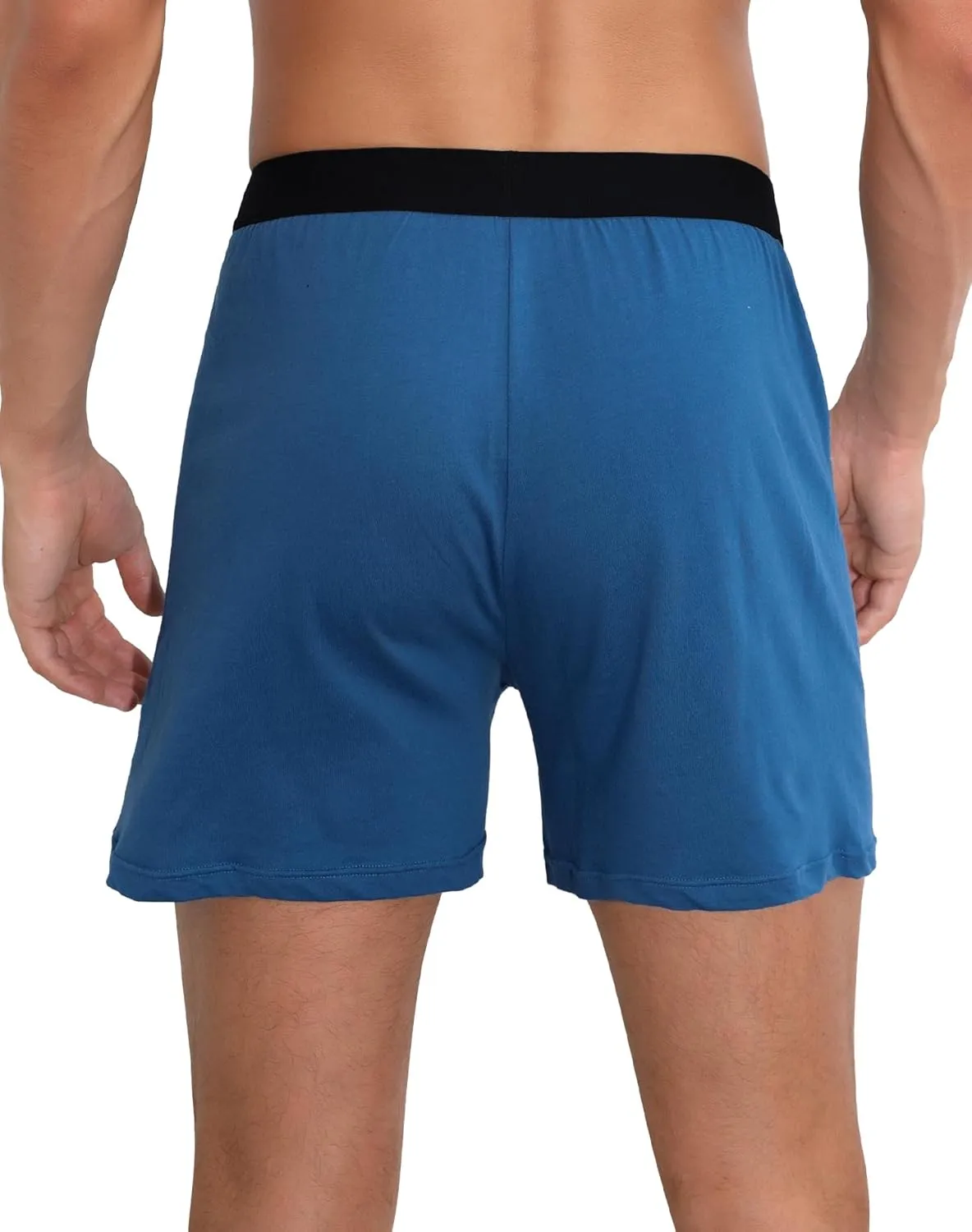 INNERSY Men's Cotton Boxer Shorts Knit Boxers with Soft Stretchy Waistband 4-Pack