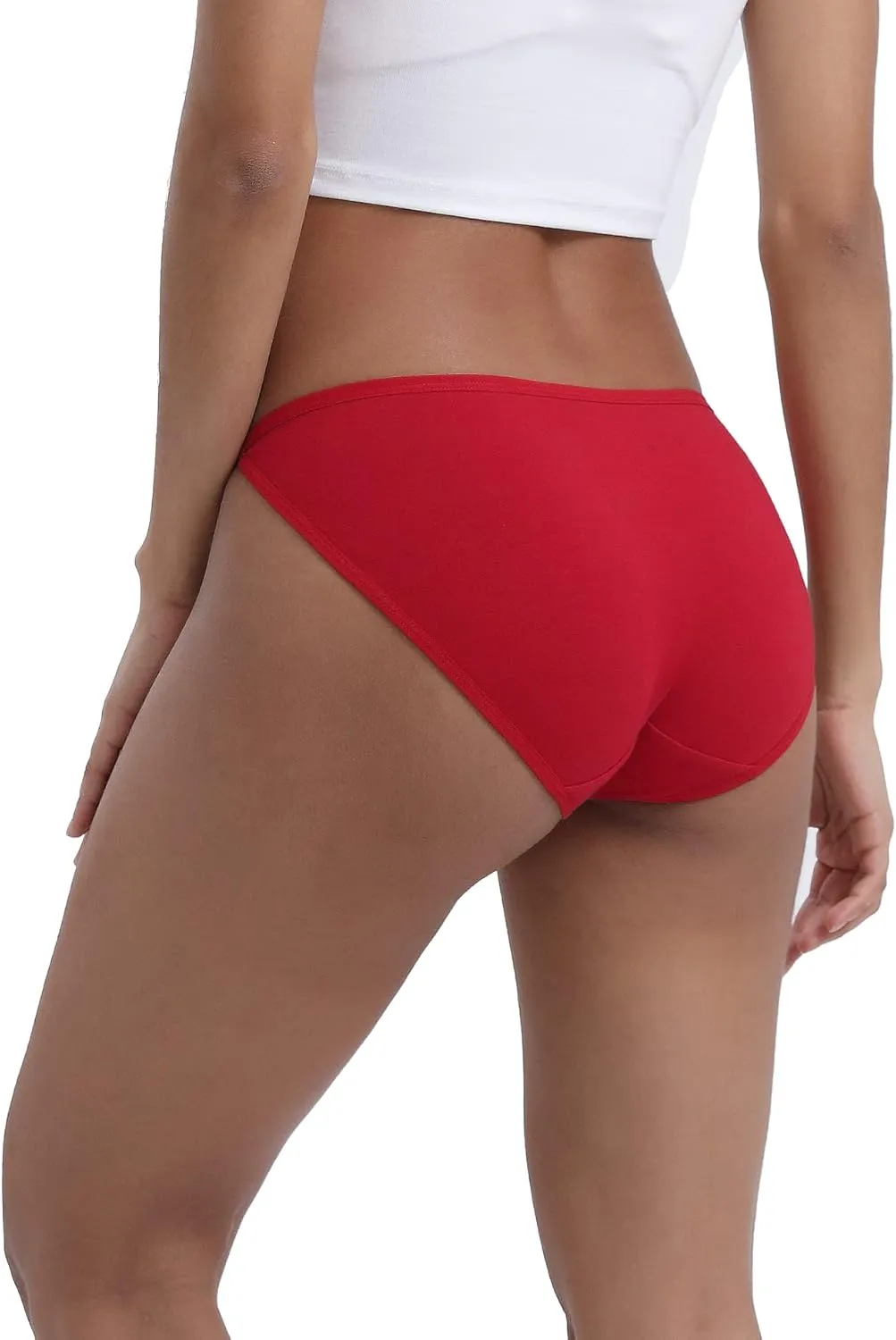 INNERSY Women's High Cut String Bikini Panties Stretchy Sexy Cotton Underwear 6-Pack