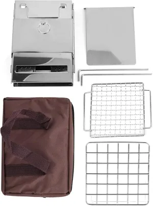 Integrated Folding Firewood Stove for Outdoor Camping, BBQ Grill Made of Excellent Quality Stainless Steel, Pin Type, to Carry and Store