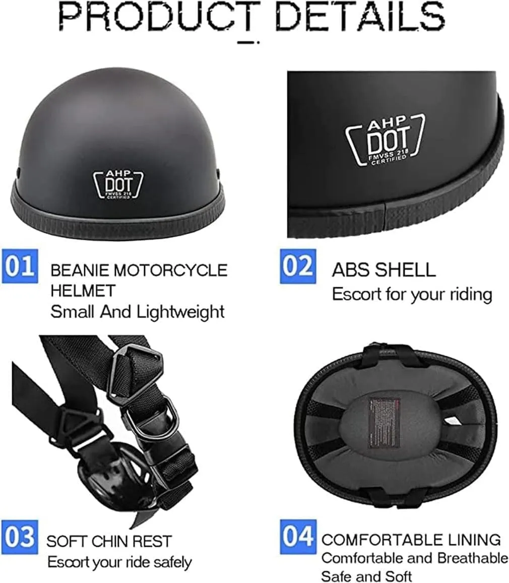 is lightweight and comfortable, with ABS shell, EPS shell, and DOP certification. It is an adult men's and women's ultra-thin head mounted half shell helmet, suitable for light motorcycles Ves
