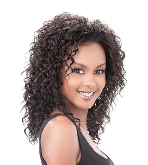 it's a wig! Medium Length Curly Wavy Style Synthetic Fiber Half Wig - HW FAME (DX3347)