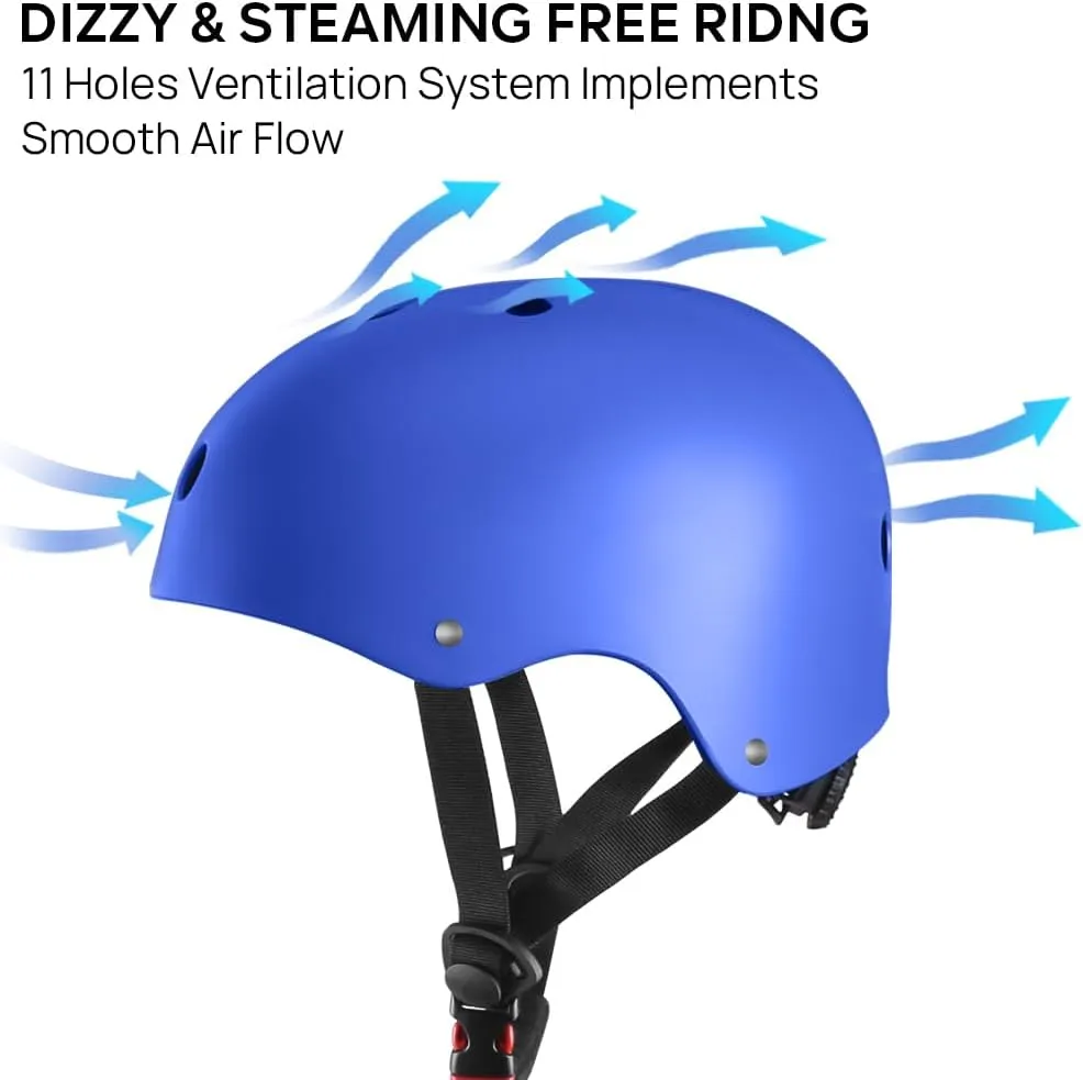JBM Skateboard Helmet - Lightweight, Adjustable & Ventilated Helmet for Scooter, Roller Skate, Inline Skate