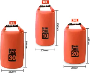 JIAN YA NA Waterproof Dry Bags Roll Top Dry Compression Sack Keeps Gear Dry Bags with Adjustable Strap for Outdoor Kayaking, Beach, Rafting, Boating,Bonus Waterproof Phone Case (Orange, 10L)