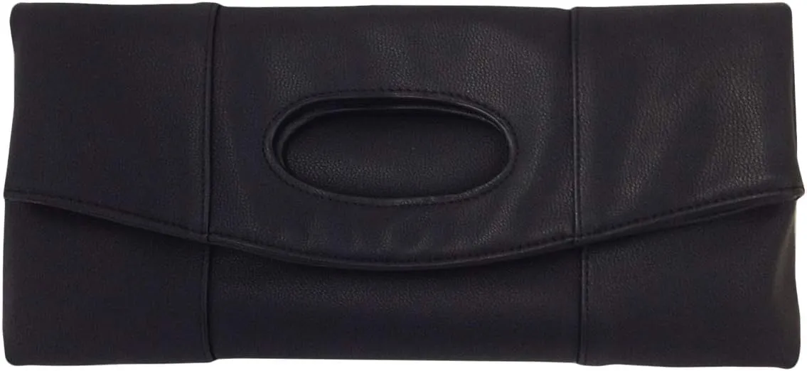 JNB Synthetic Leather Fold Over Clutch