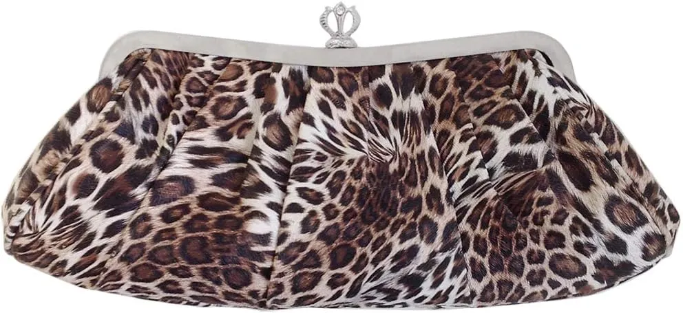 JNB Synthetic Leopard Print Clutch