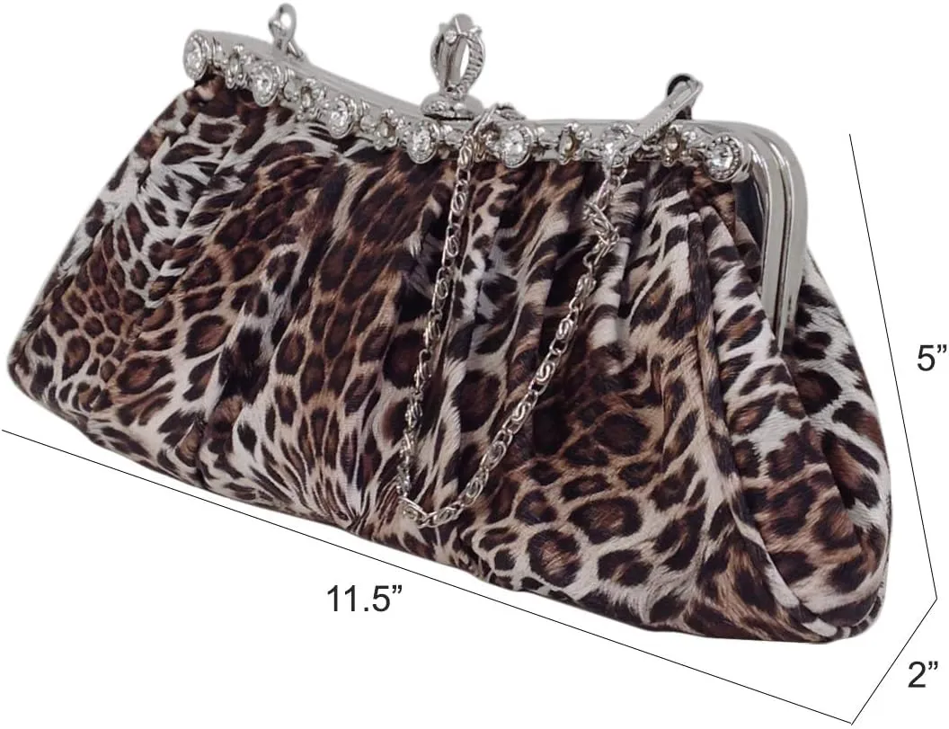 JNB Synthetic Leopard Print Clutch