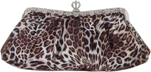 JNB Synthetic Leopard Print Clutch
