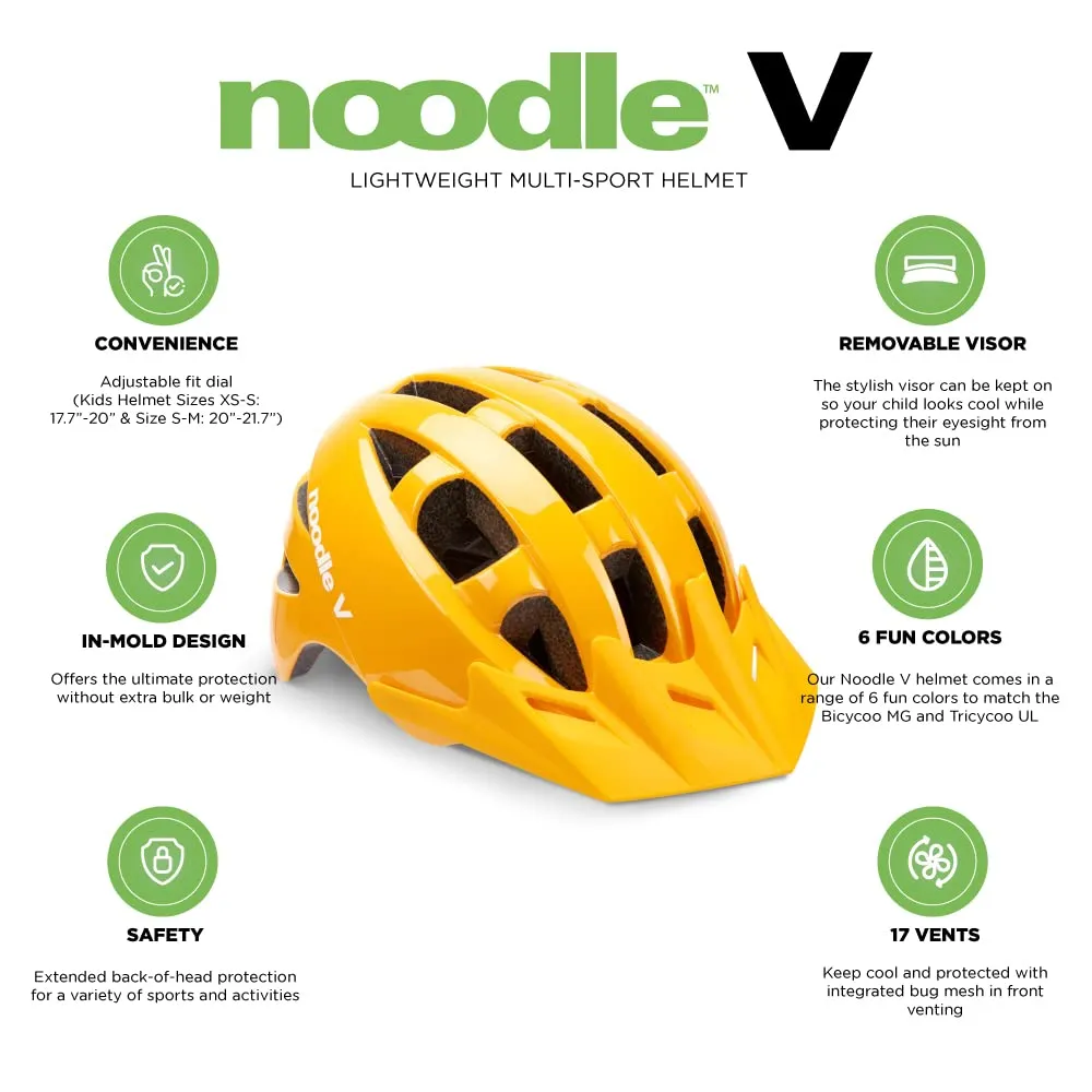 Joovy Noodle V Kids Bike Helmet XS-S, Child and Toddler Helmet,Goldy