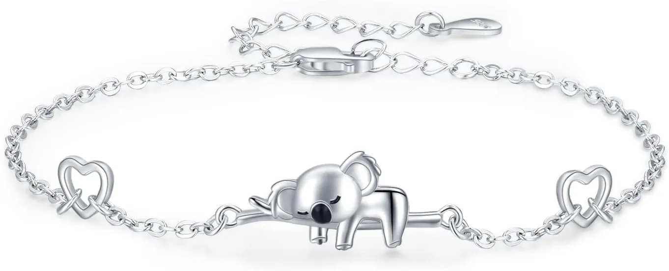 JUSTKIDSTOY Bracelet for Women Girls 925 Sterling Silver Cute Animal Jewelry Brithday Gift for Animal Lover