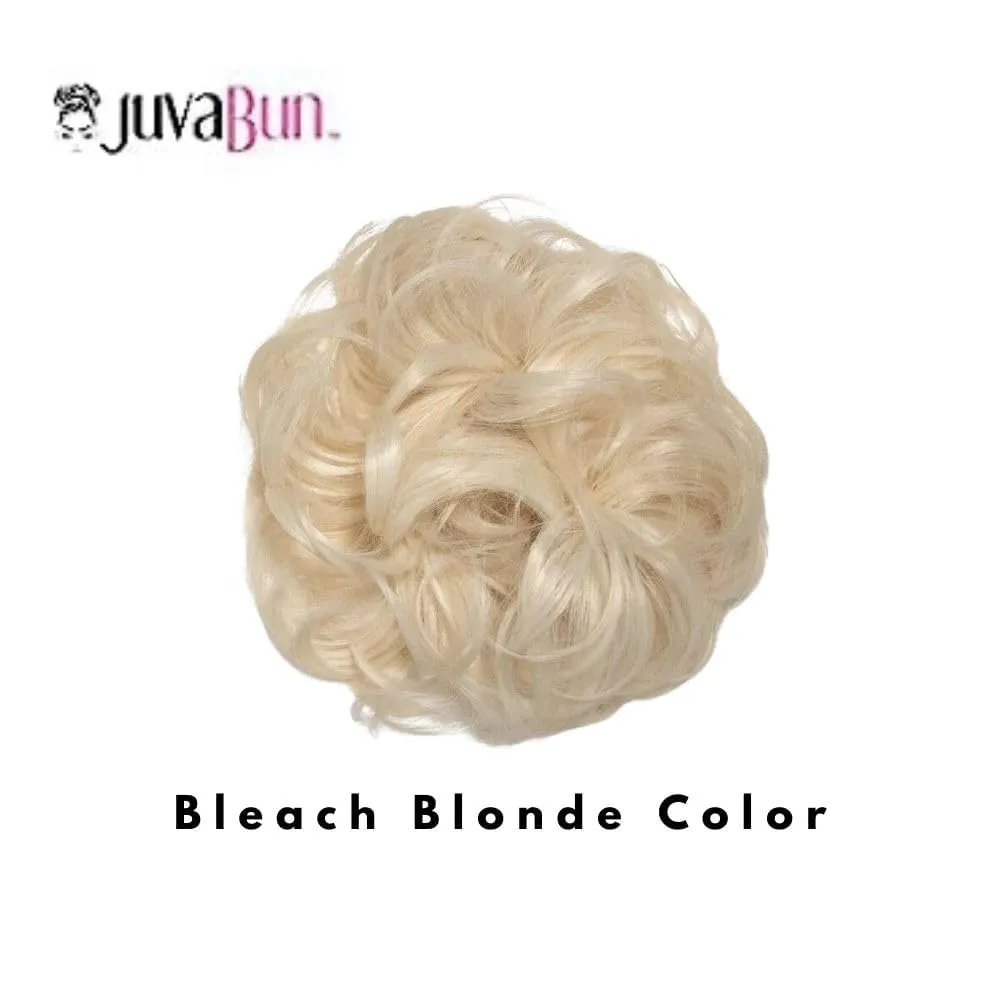 JuvaBun Bleach Blonde Messy Bun Hair Piece - Synthetic Foam Wig for Women