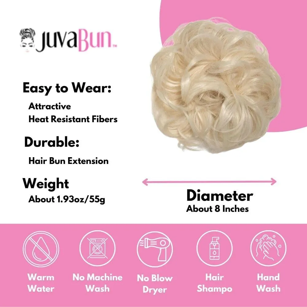 JuvaBun Bleach Blonde Messy Bun Hair Piece - Synthetic Foam Wig for Women
