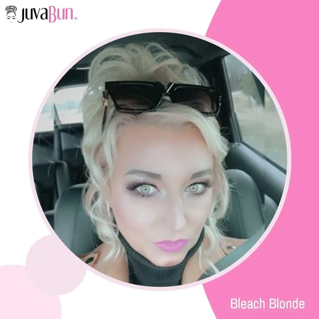 JuvaBun Bleach Blonde Messy Bun Hair Piece - Synthetic Foam Wig for Women