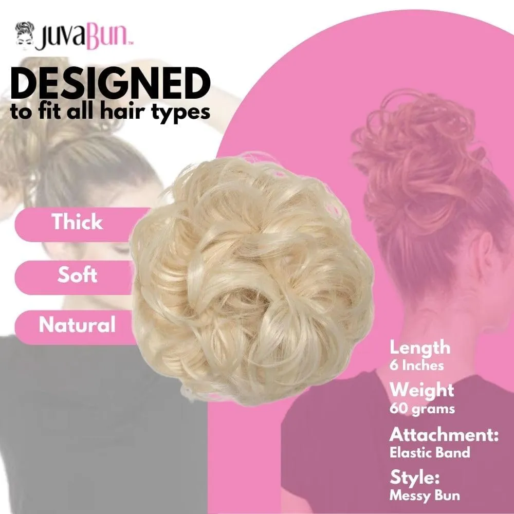 JuvaBun Bleach Blonde Messy Bun Hair Piece - Synthetic Foam Wig for Women