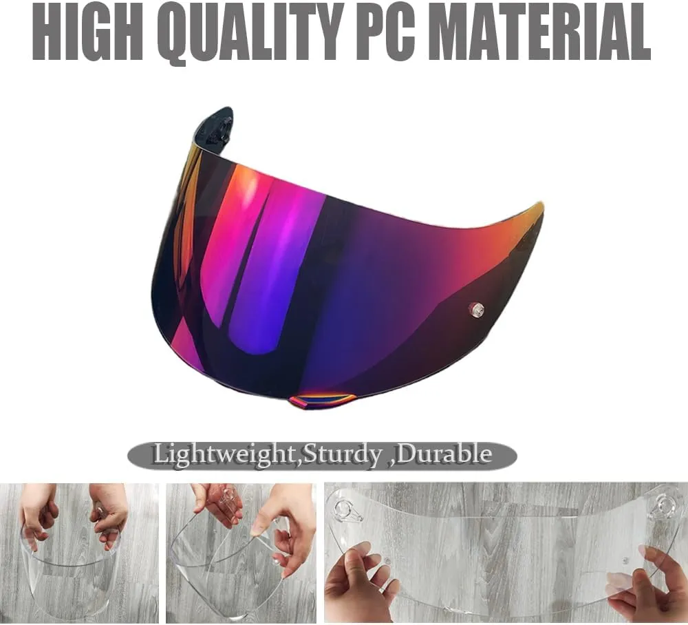 K1 Motorcycle Helmet Shield for K1, K1S, K3SV, K5, K5S, Replacement Helmet Visor for K5 (Revo Rose Red)