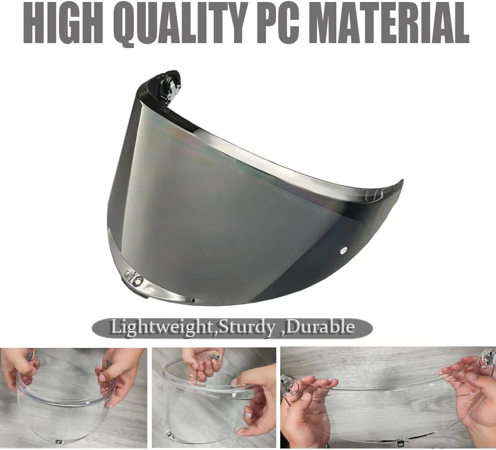 K6 Helmet Visor Replacement,Motorcycle Helmet Face Shield Sunscreen Anti Uv Windshield Compatible with AGV K6 K6S (Black-Day use only)