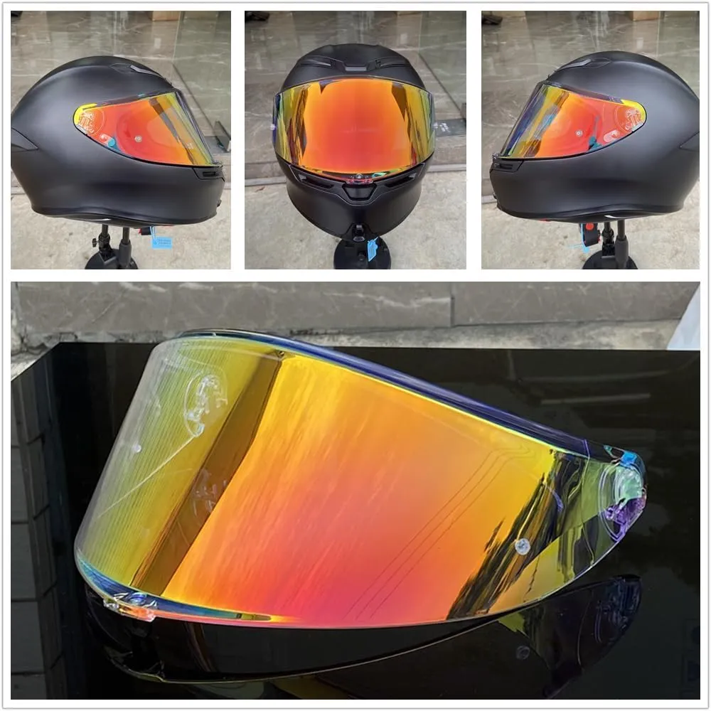 K6 Shield Visor for AGV K6S Face Shield UV Protected Windshield Moto Helmet Accessories (Revo Clear Red-Day and Night)