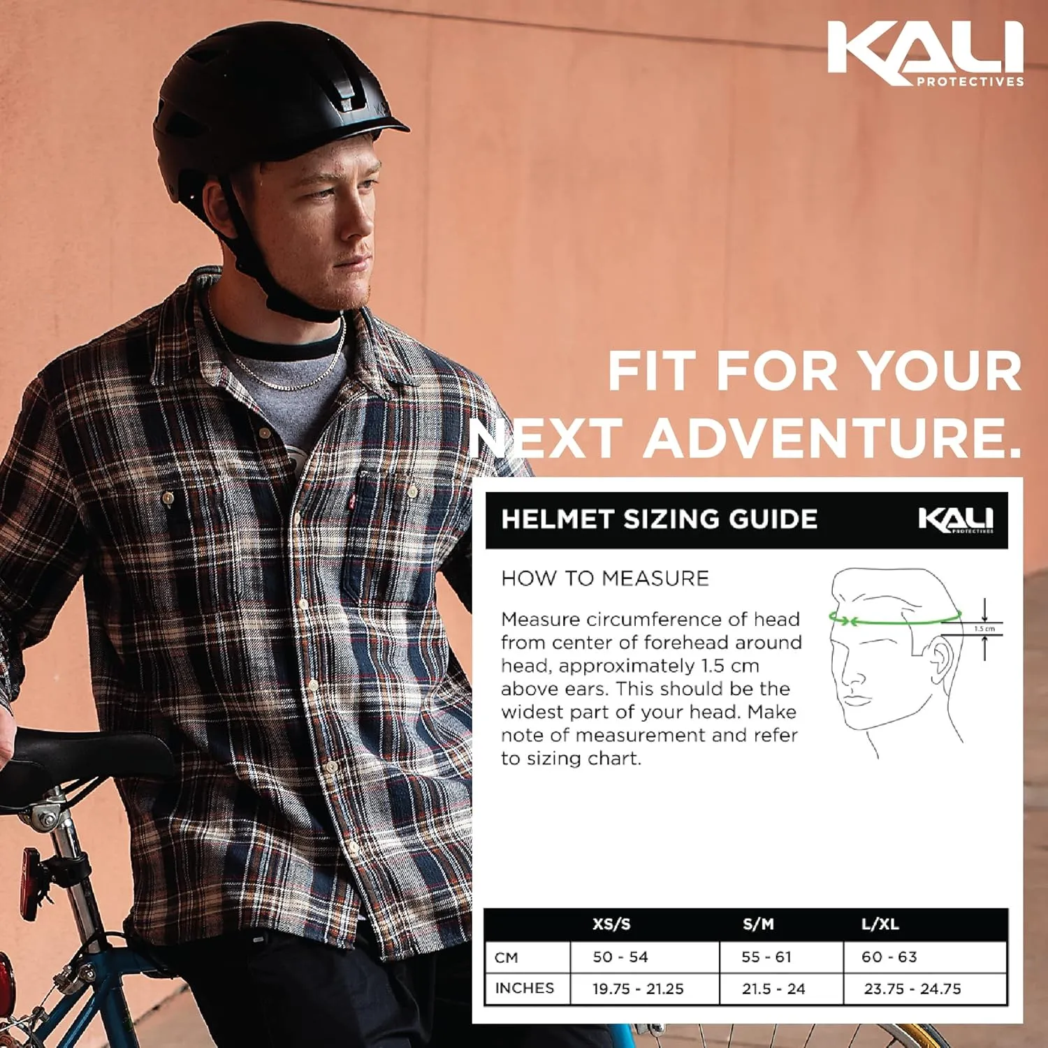 Kali Protectives Cruz Bike Helmet - Lightweight and Adjustable with Ventilation and Eye Protection Visor - Easy Adjustment Buckle for Men and Women - Urban Cycling Helmet for Kids and Adults
