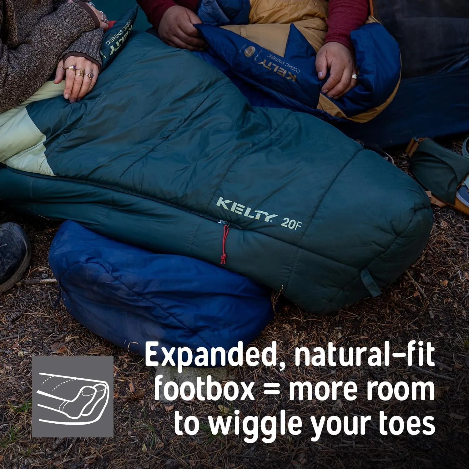 Kelty Cosmic Synthetic Fill 20 Degree Backpacking Sleeping Bag – Compression Straps, Stuff Sack Included