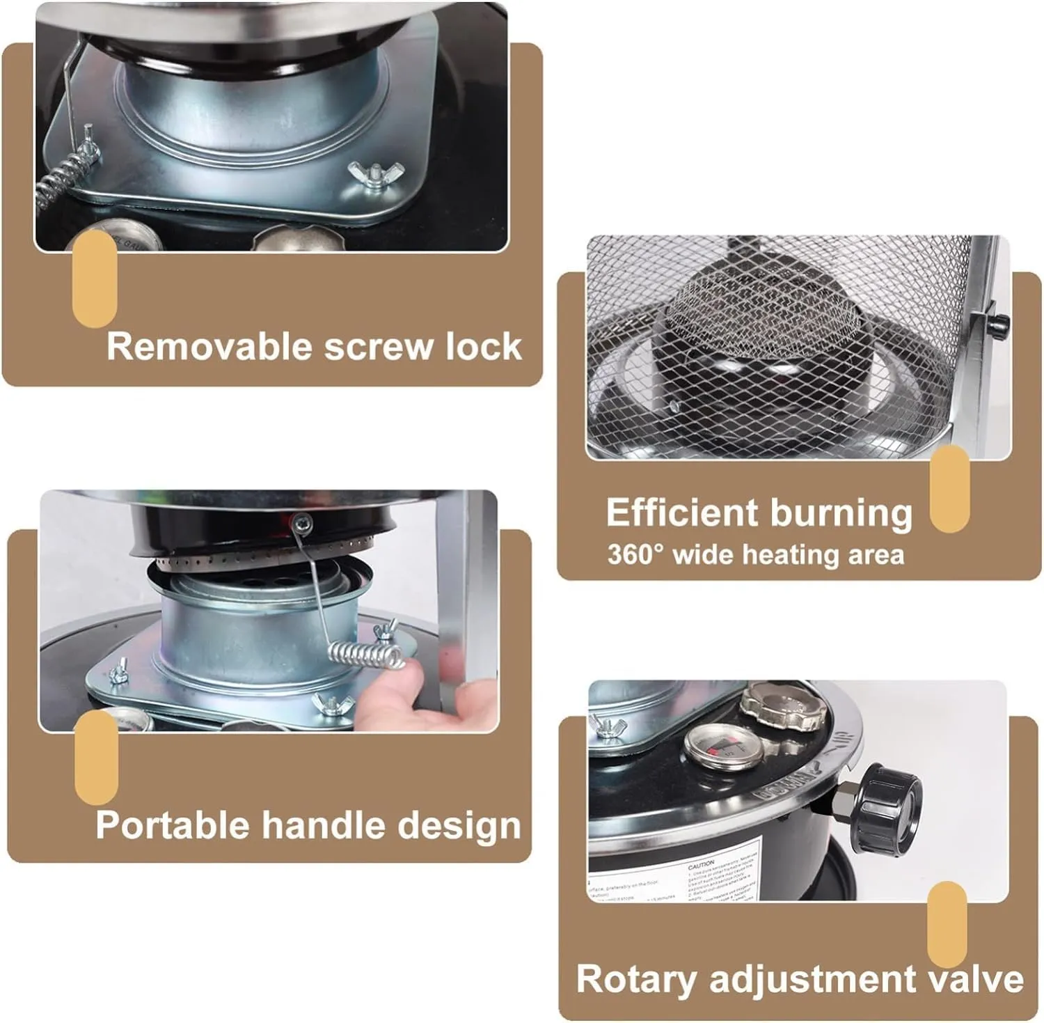 Kerosene Heater for Indoor Camping Stove 4.5L Kerosene Stove Burner Non Electric Efficient Tent Heater Camping Burner