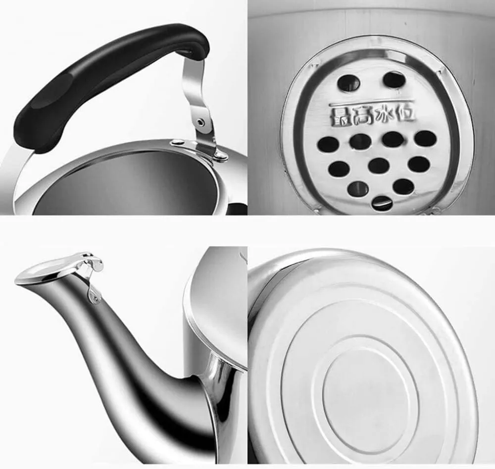 Kettle,Modern Gas Stainless Steel Whistling Tea Pot For Stovetop With Cool Grip Ergonomic Handle Whistling Tea Quick Boil Kettle-8L