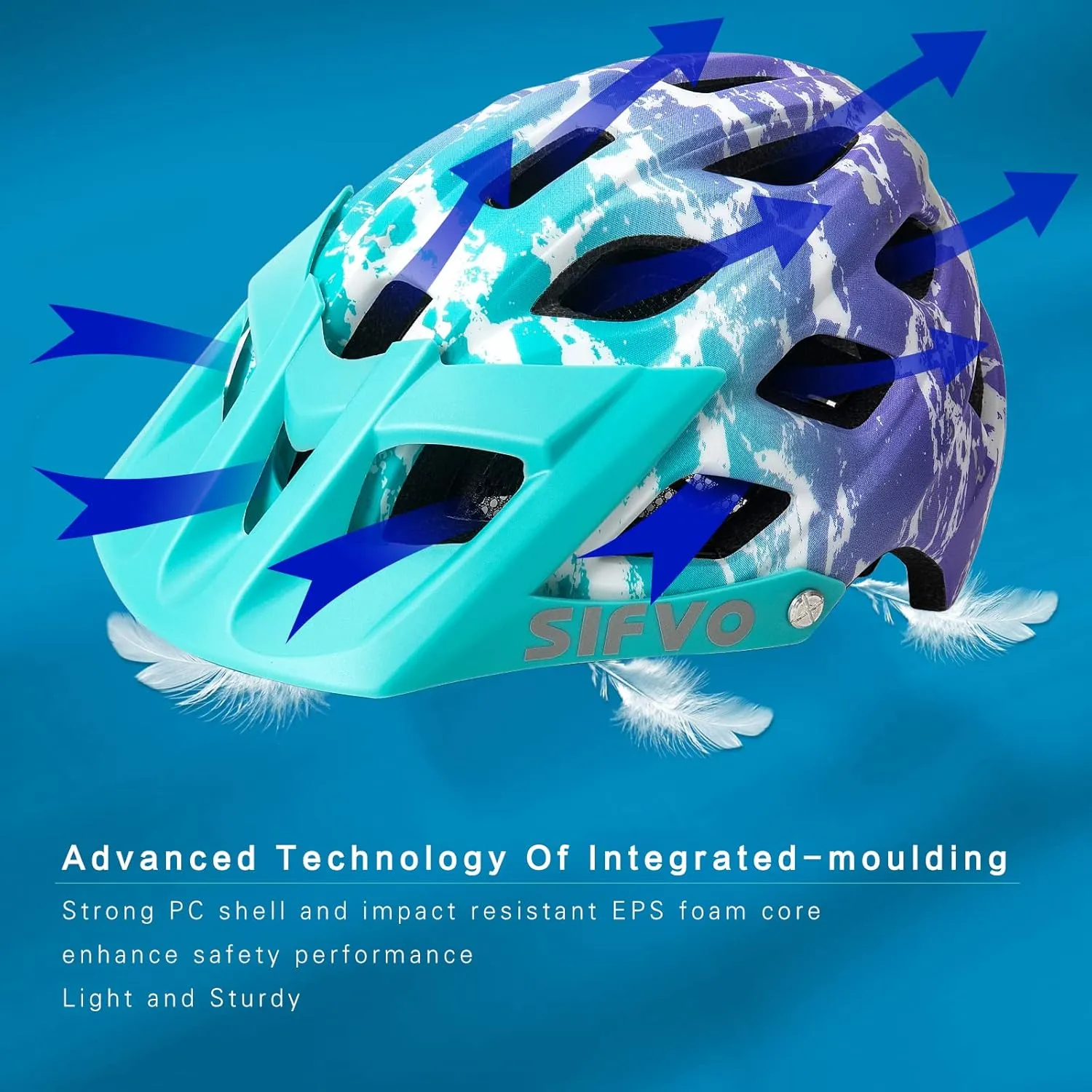 Kids Bike Helmet, SIFVO Kids Helmet 8  Boys and Girls Bike Helmet with Cool Visor, Bike Helmets for Kids, Youth Bike Helmet Kids Mountain Bike Helmet Lightweight and Sturdy【55-58cm】