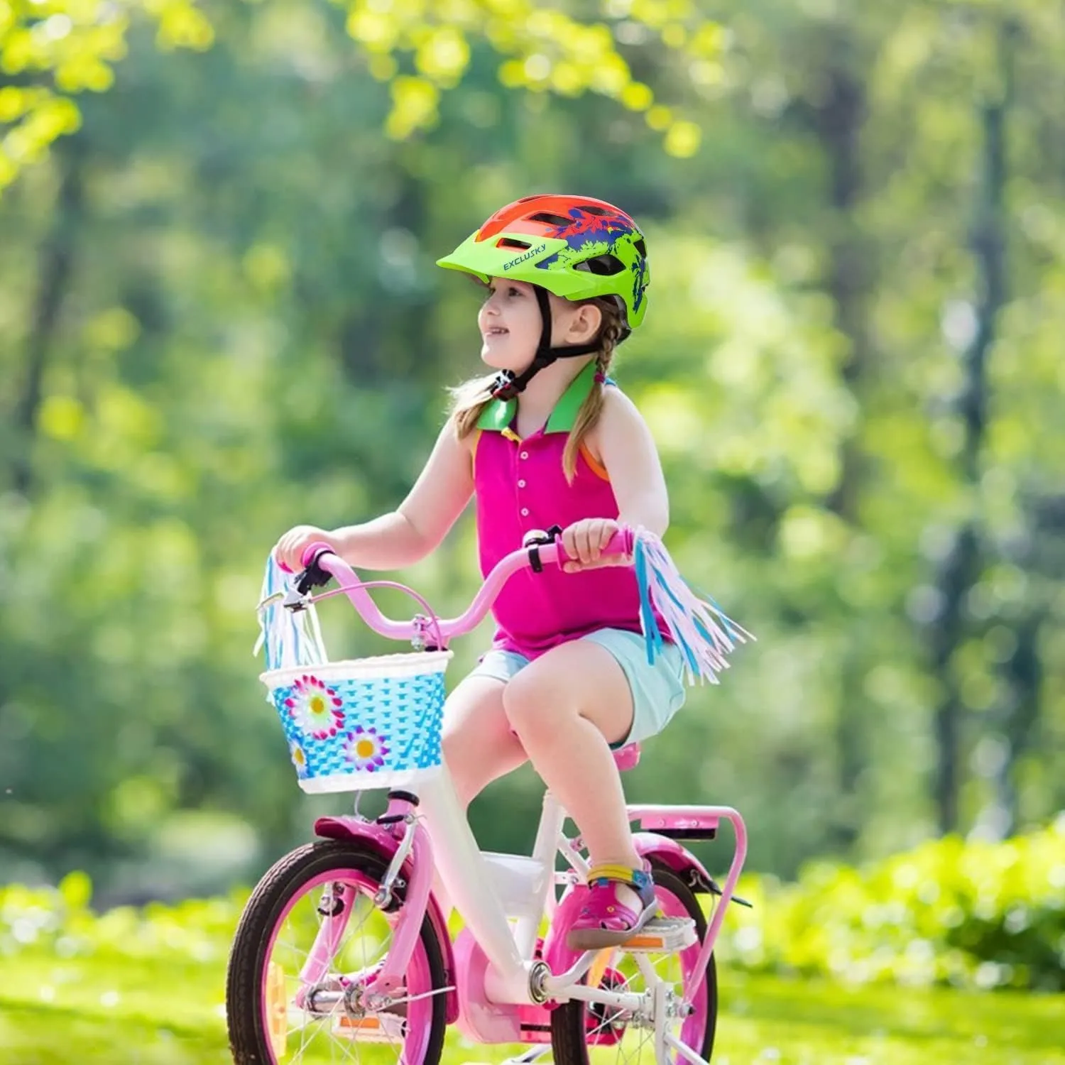 Kids Helmet, Exclusky Kids Bike Helmet Adjustable Safety Lightweight Children Bicycle Helmet for Kids Skating Cycling Scooter Boys and Girls Bicycle Helmets Ages 5-8-14