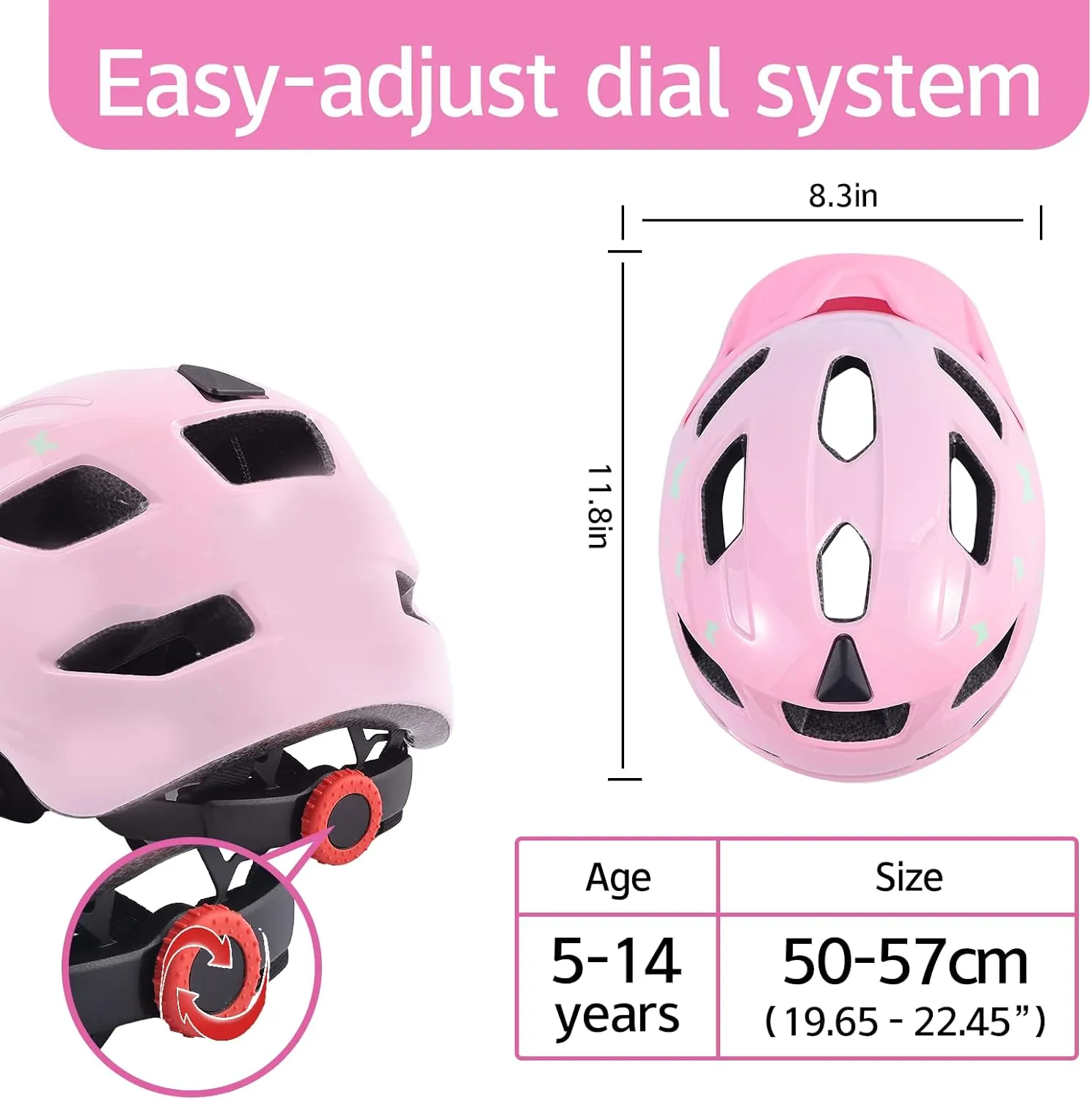 Kids Helmet, SIFVO Kids Bike Helmet Boys and Girls Bike Helmet with Cool Visor Helmet for Kids 5-14, Kids Bike Helmets Youth Bike Helmet Adjustable & Lightweight 50-57cm