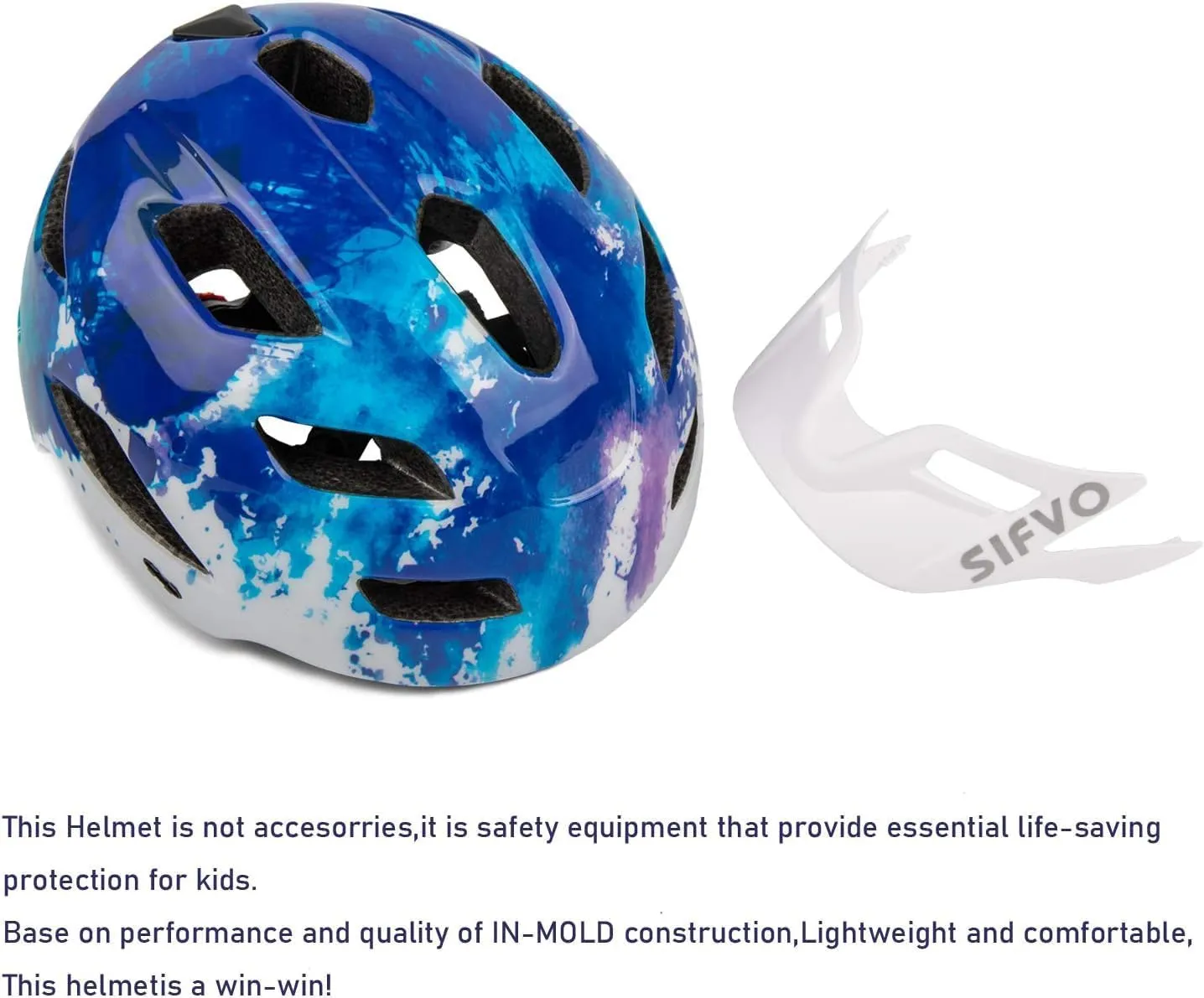 Kids Helmet, SIFVO Kids Bike Helmet Boys and Girls Bike Helmet with Cool Visor Helmet for Kids 5-14, Kids Bike Helmets Youth Bike Helmet Adjustable & Lightweight 50-57cm