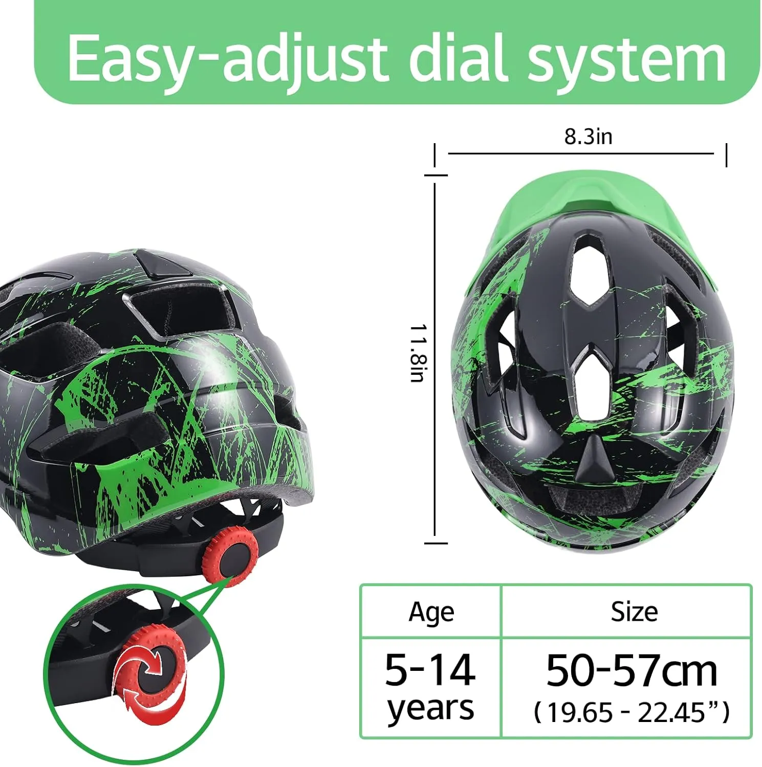 Kids Helmet, SIFVO Kids Bike Helmet Boys and Girls Bike Helmet with Cool Visor Helmet for Kids 5-14, Kids Bike Helmets Youth Bike Helmet Adjustable & Lightweight 50-57cm
