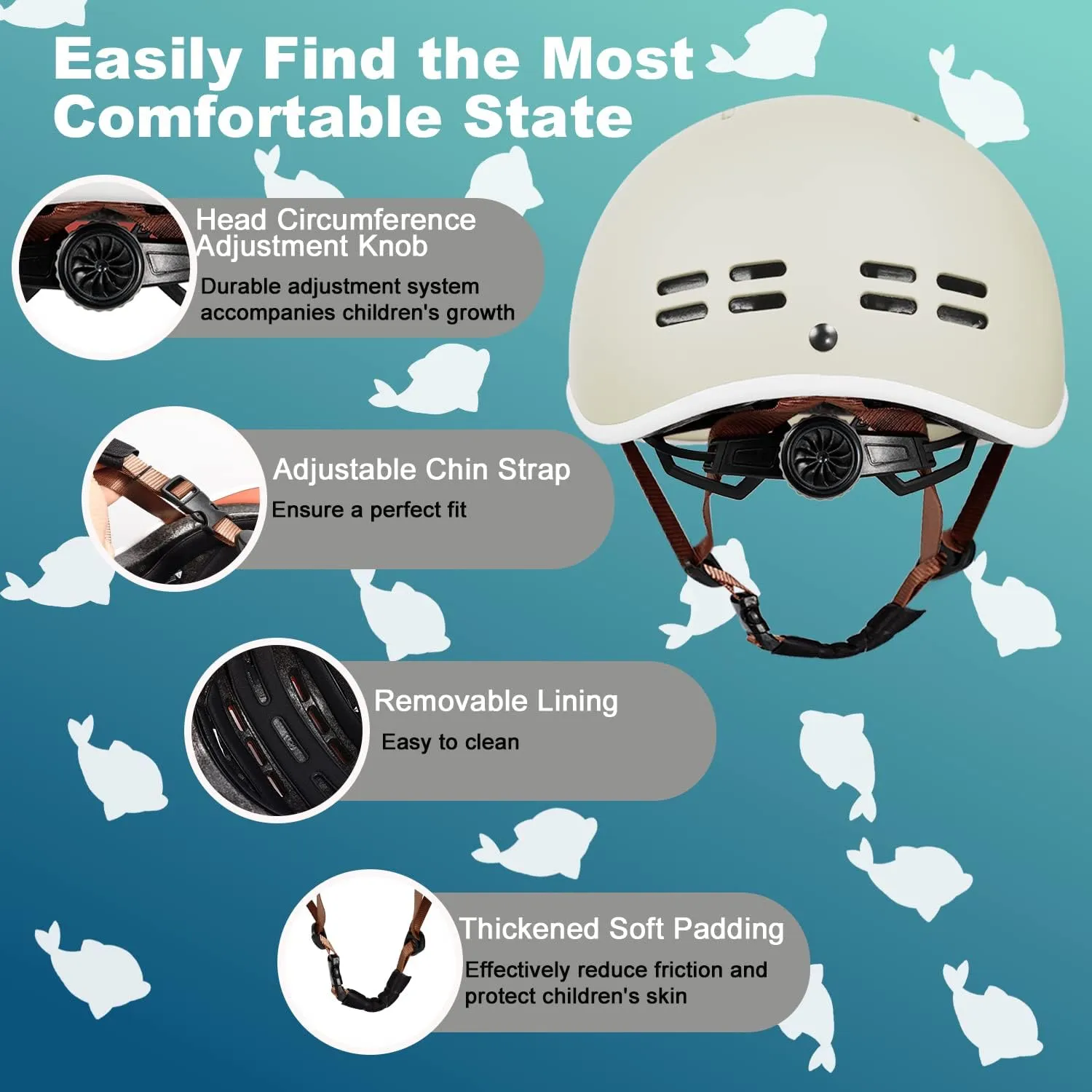 Kids Helmet, SIFVO Kids Bike Helmet Skateboard Helmet Scooter Helmet All-Round Protection Boys Girls Bike Helmet Kids to Youth Extended Visor Adjustable & Durable 51-55cm