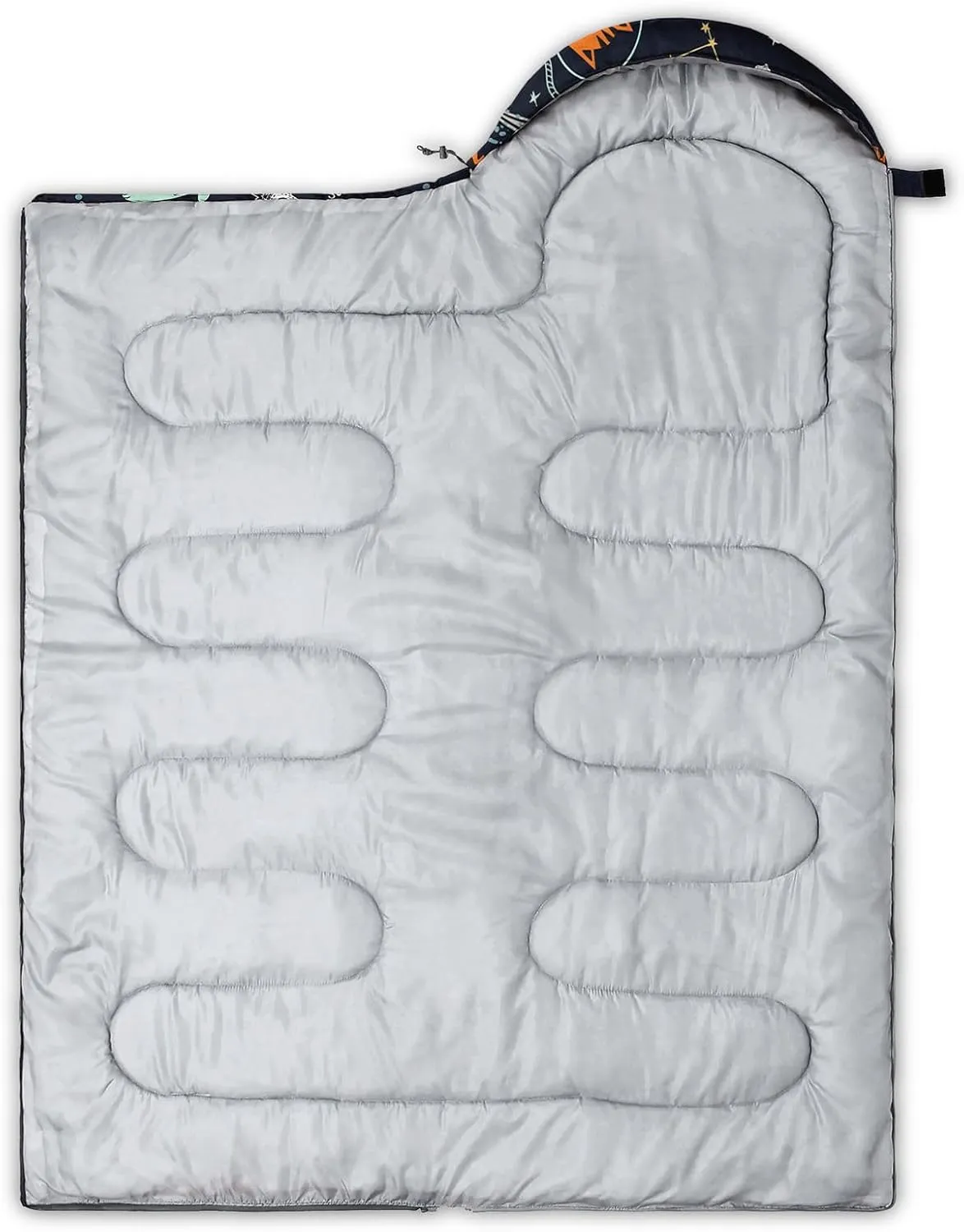 Kids Sleeping Bag for Boys Girls,Blue Ripples Print-Lightweight Warm Portable Outdoor Indoor-Waterproof Cold Weather Resistant Sleeping Bag for Camping Hiking