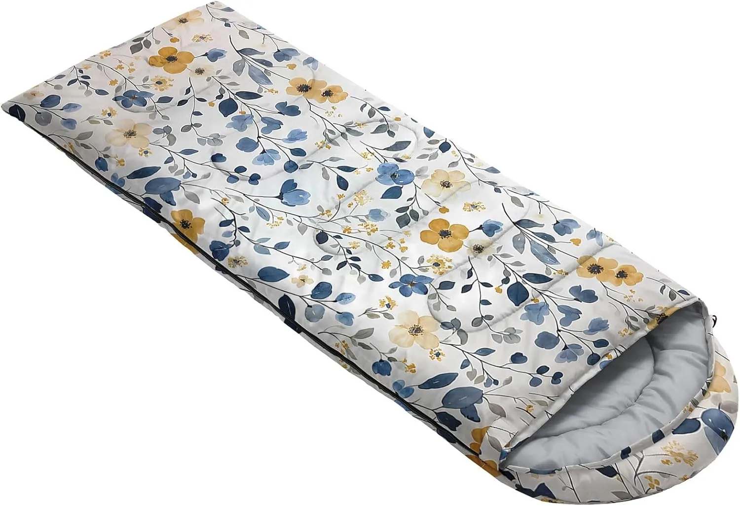 Kids Sleeping Bag for Boys Girls,Cartoon Blue Unicorn Print-Lightweight Warm Portable Outdoor Indoor-Waterproof Cold Weather Resistant Sleeping Bag for Camping Hiking