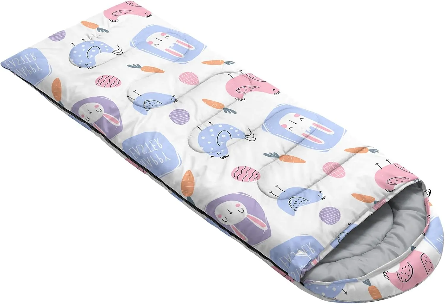 Kids Sleeping Bag for Boys Girls,Cute Puppy Print-Lightweight Warm Portable Outdoor Indoor-Waterproof Cold Weather Resistant Sleeping Bag for Camping Hiking