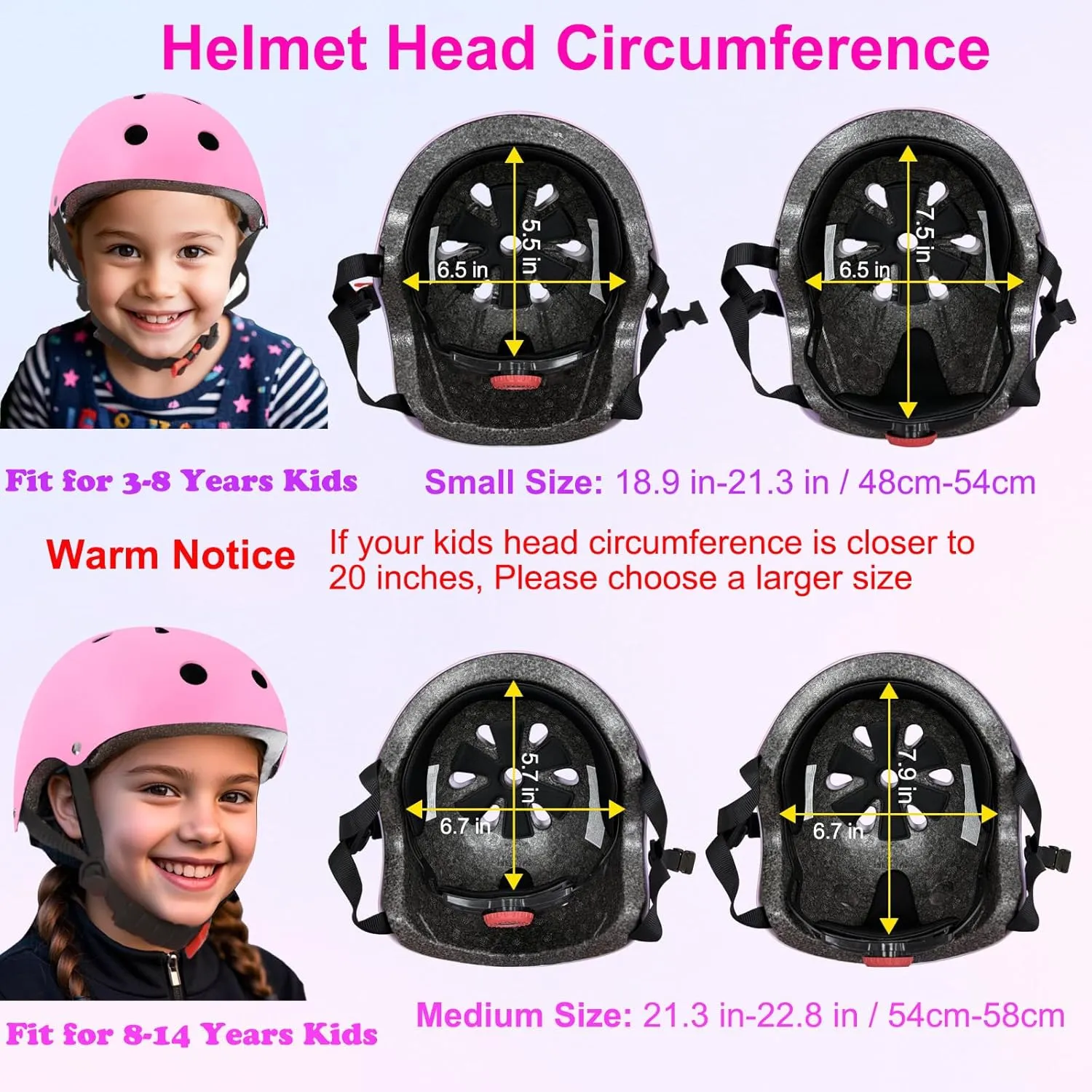Kids Toddler Bike Helmet for Kids 3-5-8-14 Skateboard Helmet for Roller Skate Scooter Inline Skating Longboard Boys Girls Bicycle Helmet