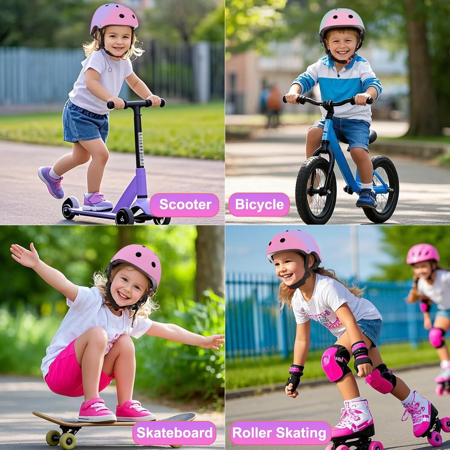 Kids Toddler Bike Helmet for Kids 3-5-8-14 Skateboard Helmet for Roller Skate Scooter Inline Skating Longboard Boys Girls Bicycle Helmet