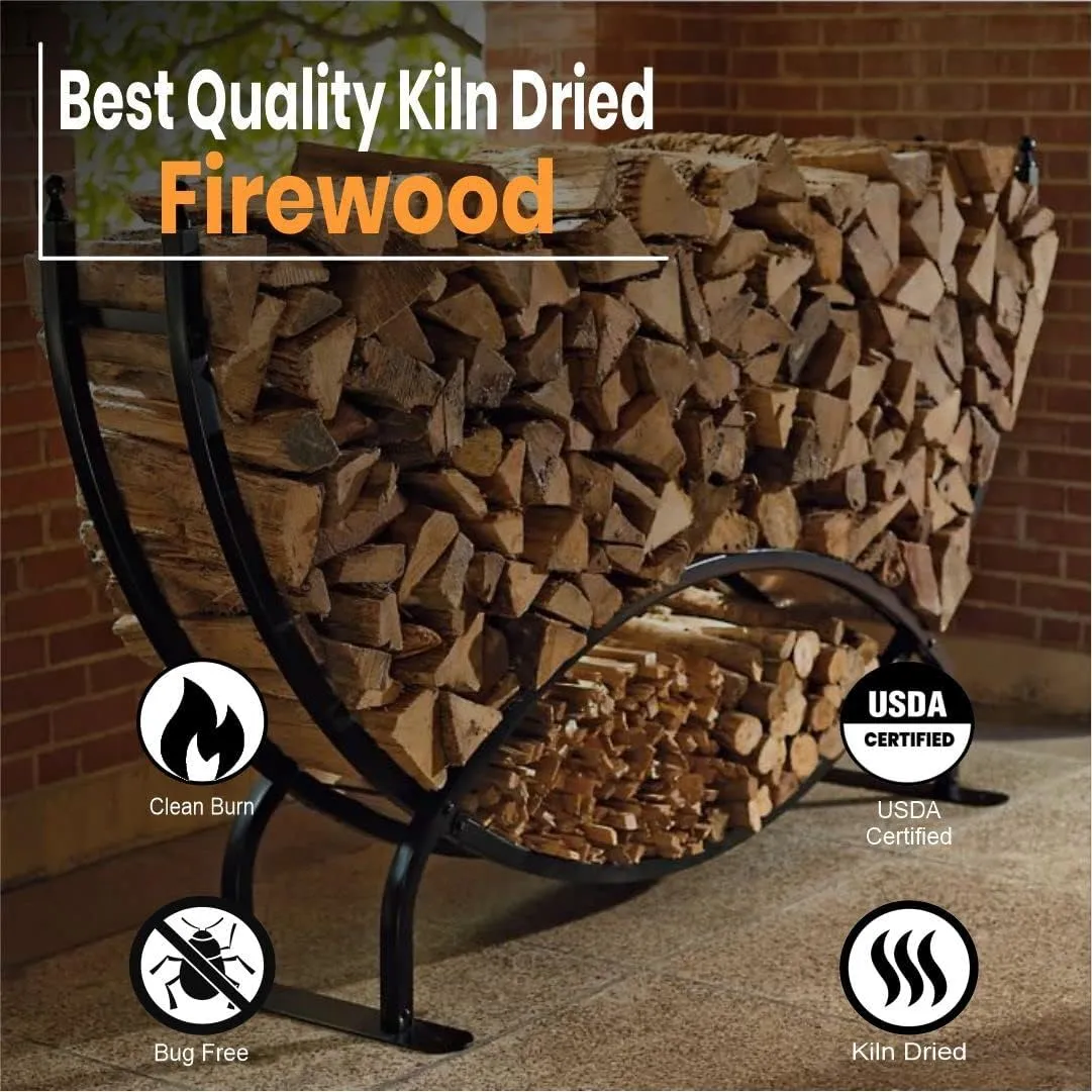 Kiln Dried Firewood - Cherry, 1100 Cu. in, 16-18 Logs ~ 8" x 2.5" Logs. Solo Stove and Cooking Wood for Grilling, Smoking, and Firepits, Cherry.