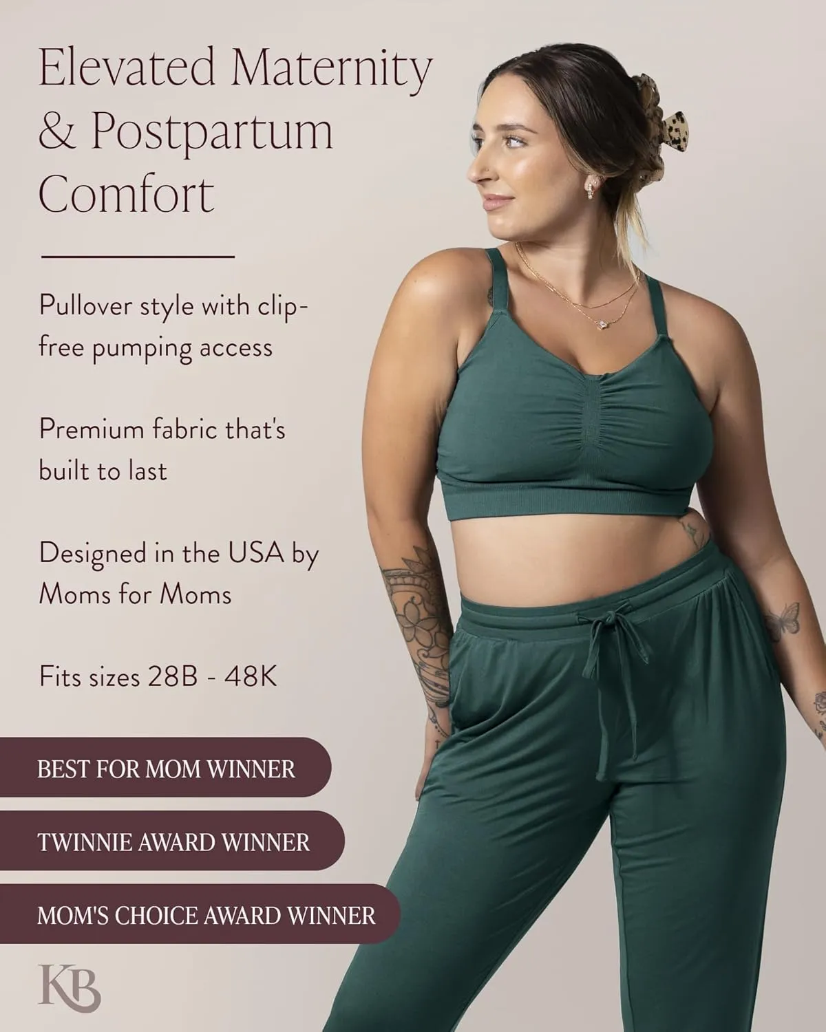 Kindred Bravely Sublime Wireless Comfort Sleep Pumping Bra | Seamless Hands-Free Pumping & Nursing Bra