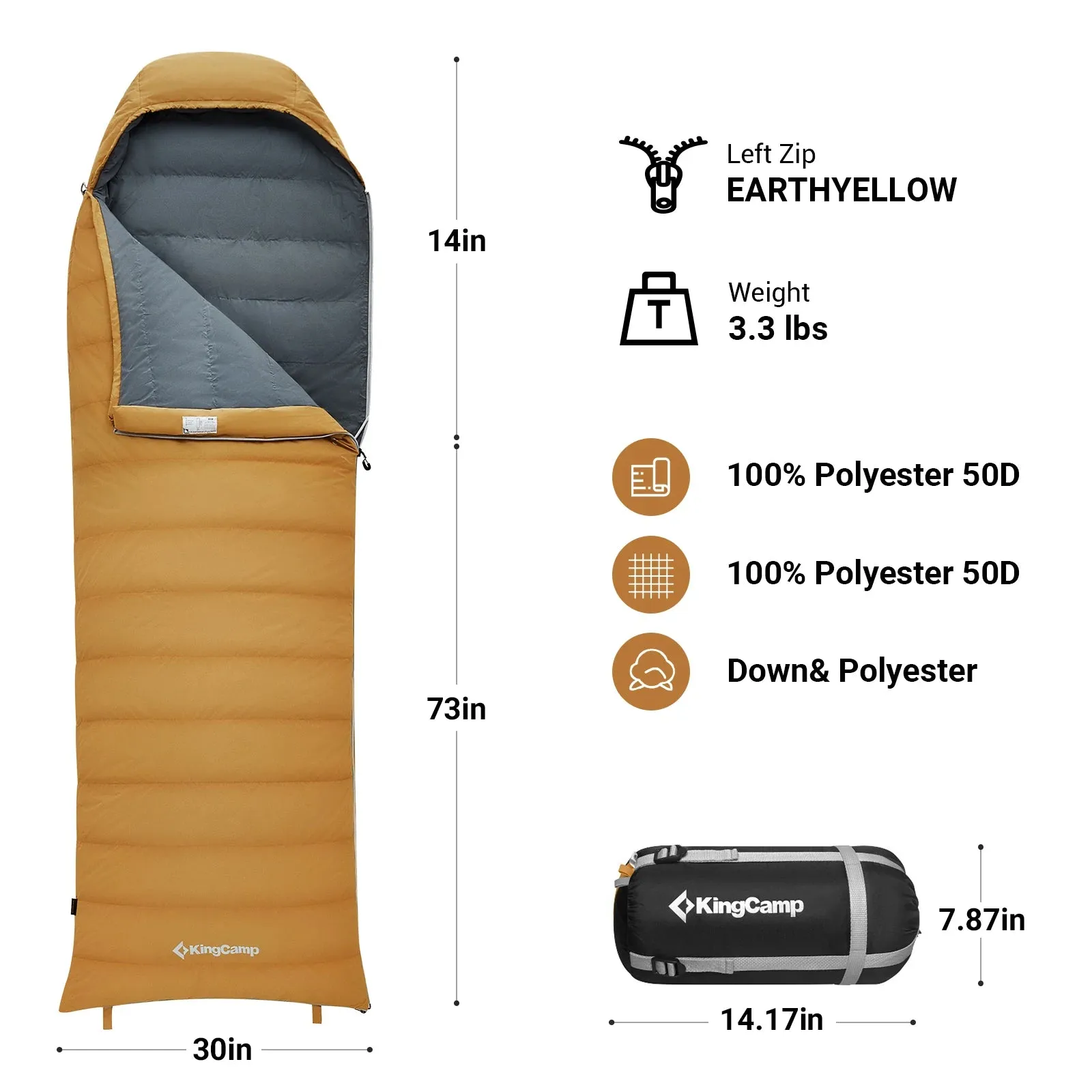 KingCamp Envelope Sleeping Bag, Camping Sleeping Bag