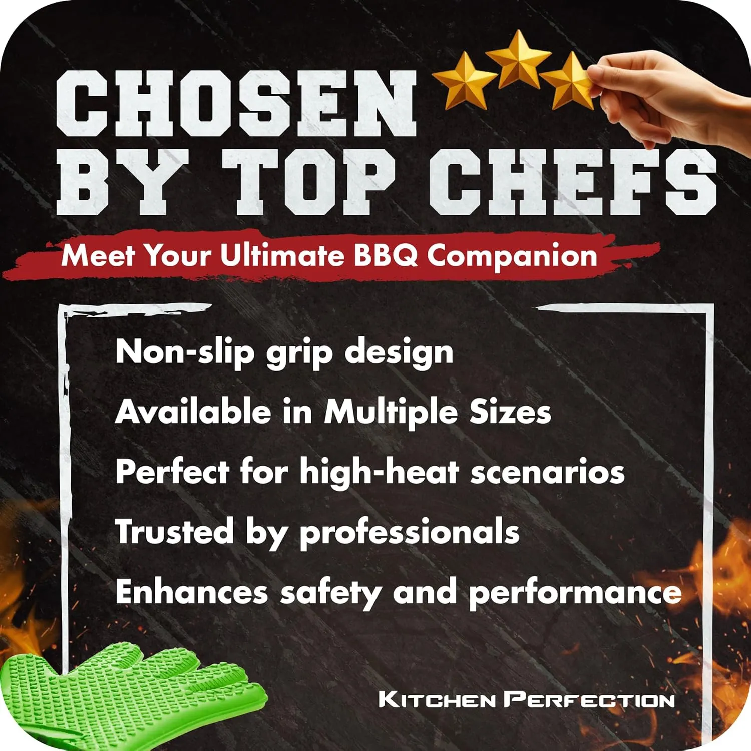 Kitchen perfection S Silicone Smoker Oven Gloves -Extreme Heat Resistant BBQ Gloves -Handle Hot Food Right on Your Grill Fryer Pit|Waterproof Oven Mitts |Superior Value Set 3 Bonuses