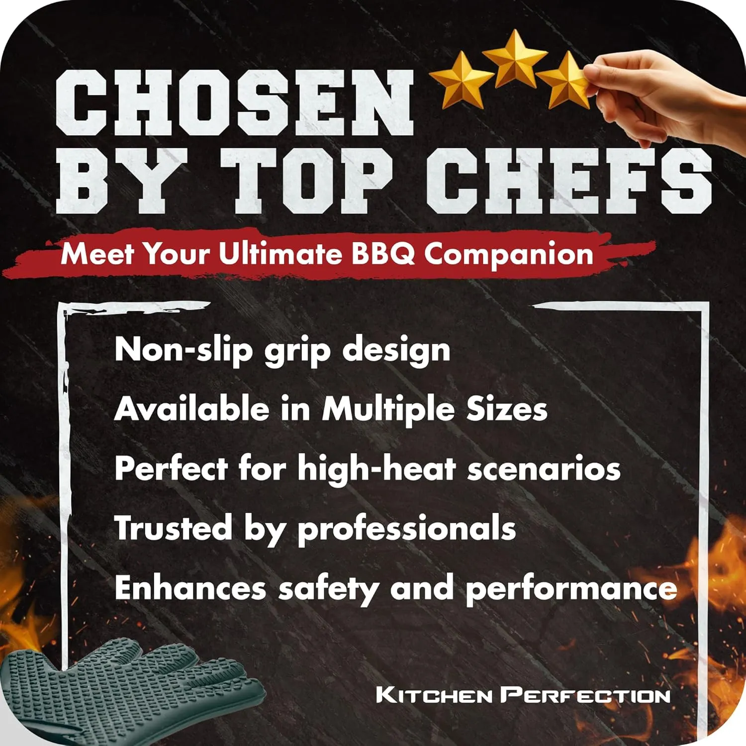 Kitchen perfection XL Silicone Smoker Oven Gloves-Extreme Heat Resistant BBQ Gloves-Handle Hot Food Right on Your Grill Fryer&Pit|Waterproof Grilling Cooking Baking Mitts|Superior Value Set 3 Bonuses