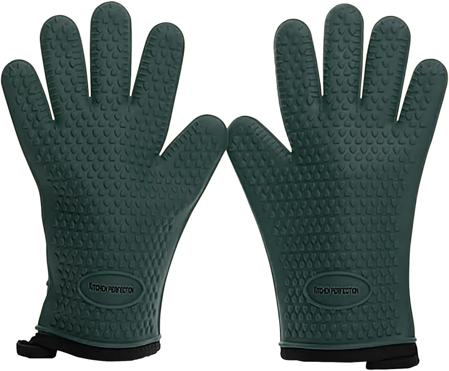 Kitchen perfection XL Silicone Smoker Oven Gloves-Extreme Heat Resistant BBQ Gloves-Handle Hot Food Right on Your Grill Fryer&Pit|Waterproof Grilling Cooking Baking Mitts|Superior Value Set 3 Bonuses