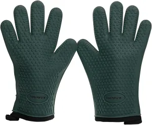 Kitchen perfection XL Silicone Smoker Oven Gloves-Extreme Heat Resistant BBQ Gloves-Handle Hot Food Right on Your Grill Fryer&Pit|Waterproof Grilling Cooking Baking Mitts|Superior Value Set 3 Bonuses