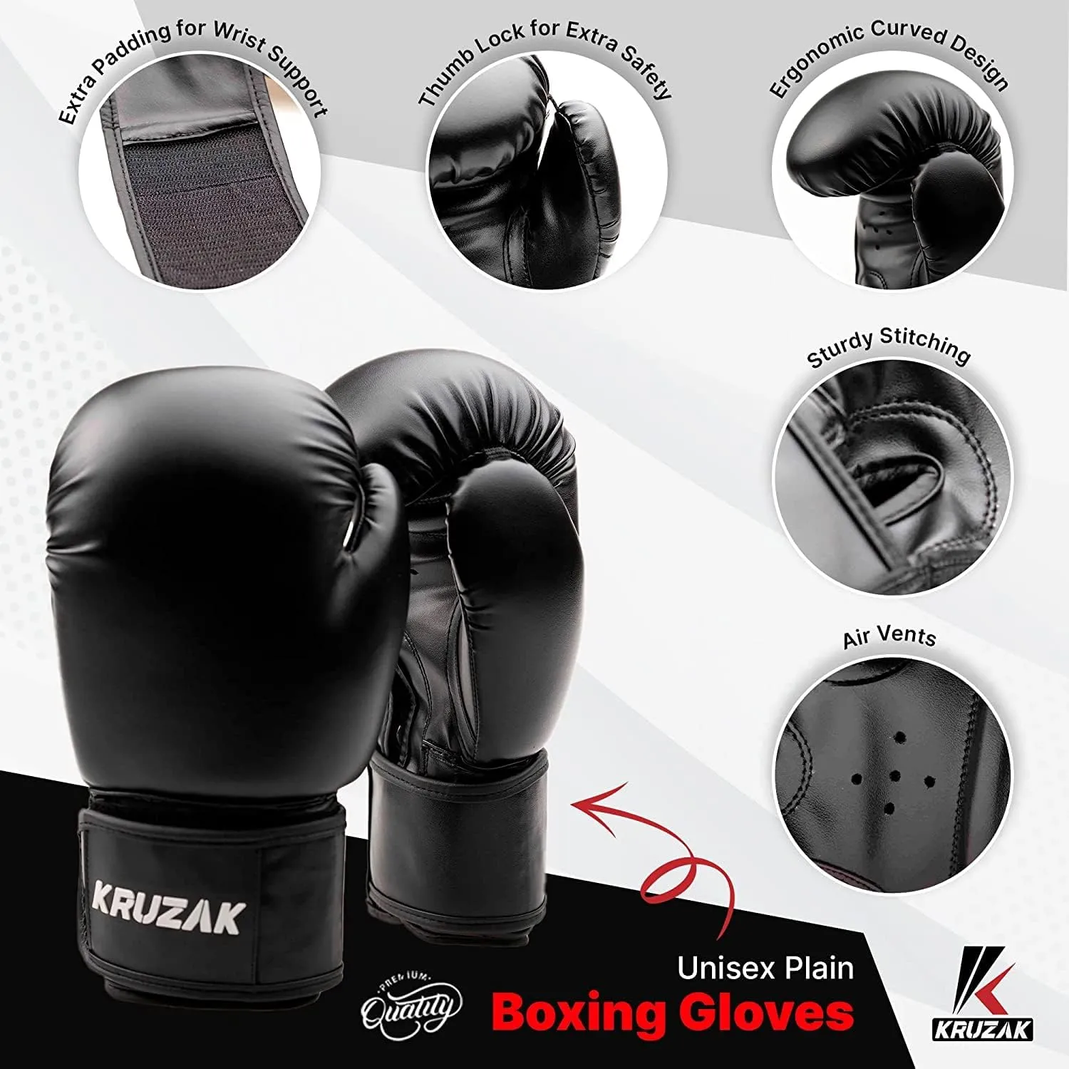 Kruzak Boxing Gloves for Kids 5-10 Years Training, Sparring, Kickboxing, Muay Thai, Martial Arts & MMA Fighting - Boys & Girls Punch Bag Mitts Training