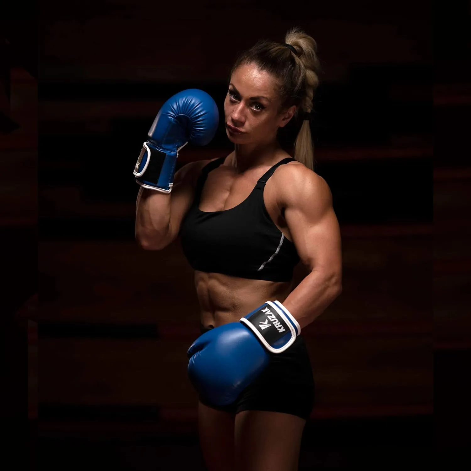 Kruzak Plain Focus Mitts and Boxing Gloves Set for Kickboxing and Muay Thai MMA Training - Fitness Kit with Punching Pads for Martial Arts and Karate